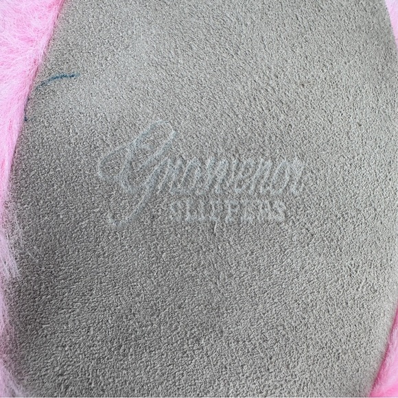 Grosvenor Fuzzy Slippers 10 Pink Slip On Loungewear New - Picture 8 of 8